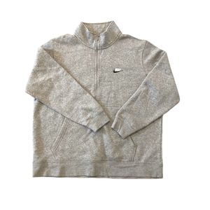 NIKE Grey Quarter Zip Collared Sweatshirt Mens XXL